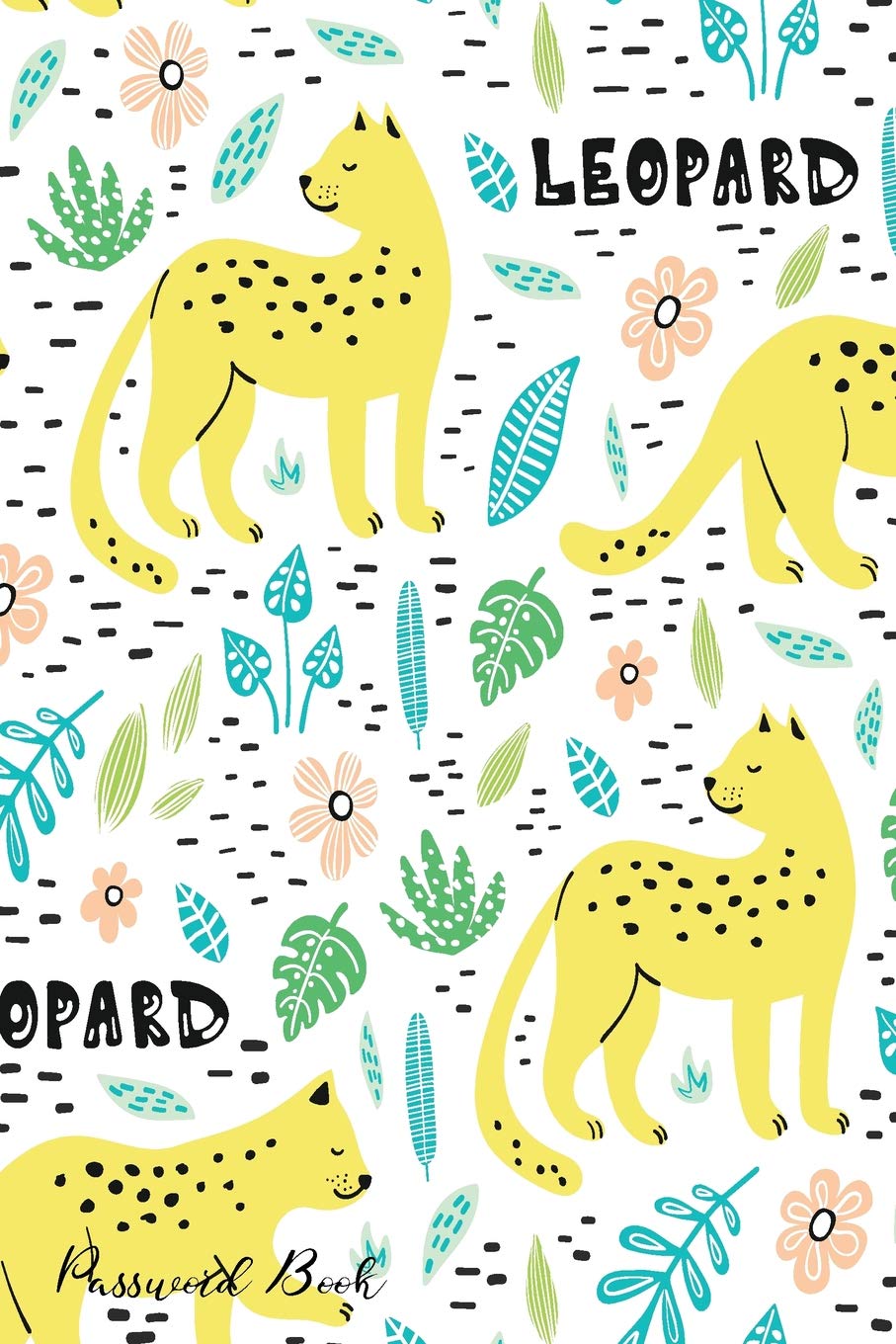 Password Book: Include Alphabetical Index With Hand Drawn Leopards Cover
