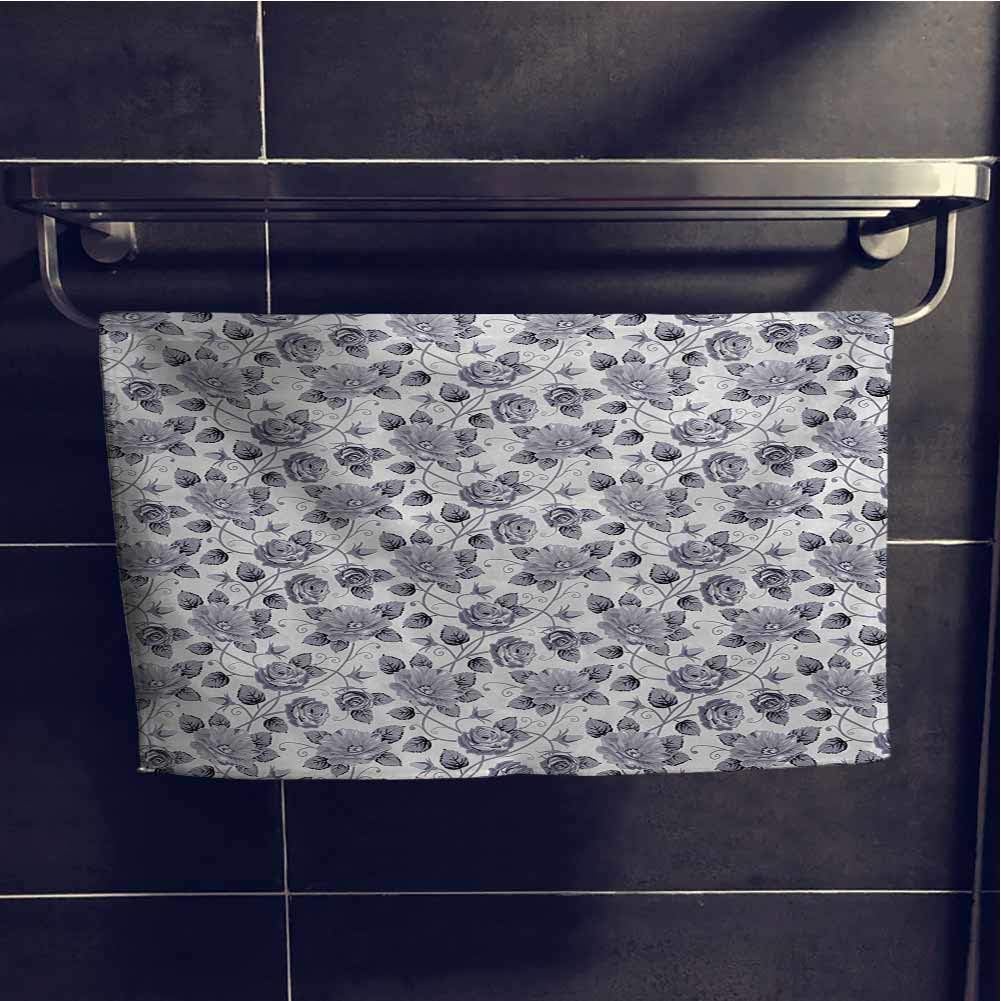 alisoso Grey Decorative Towels Bathroom Hand Towels 10 x 10 inch Floral