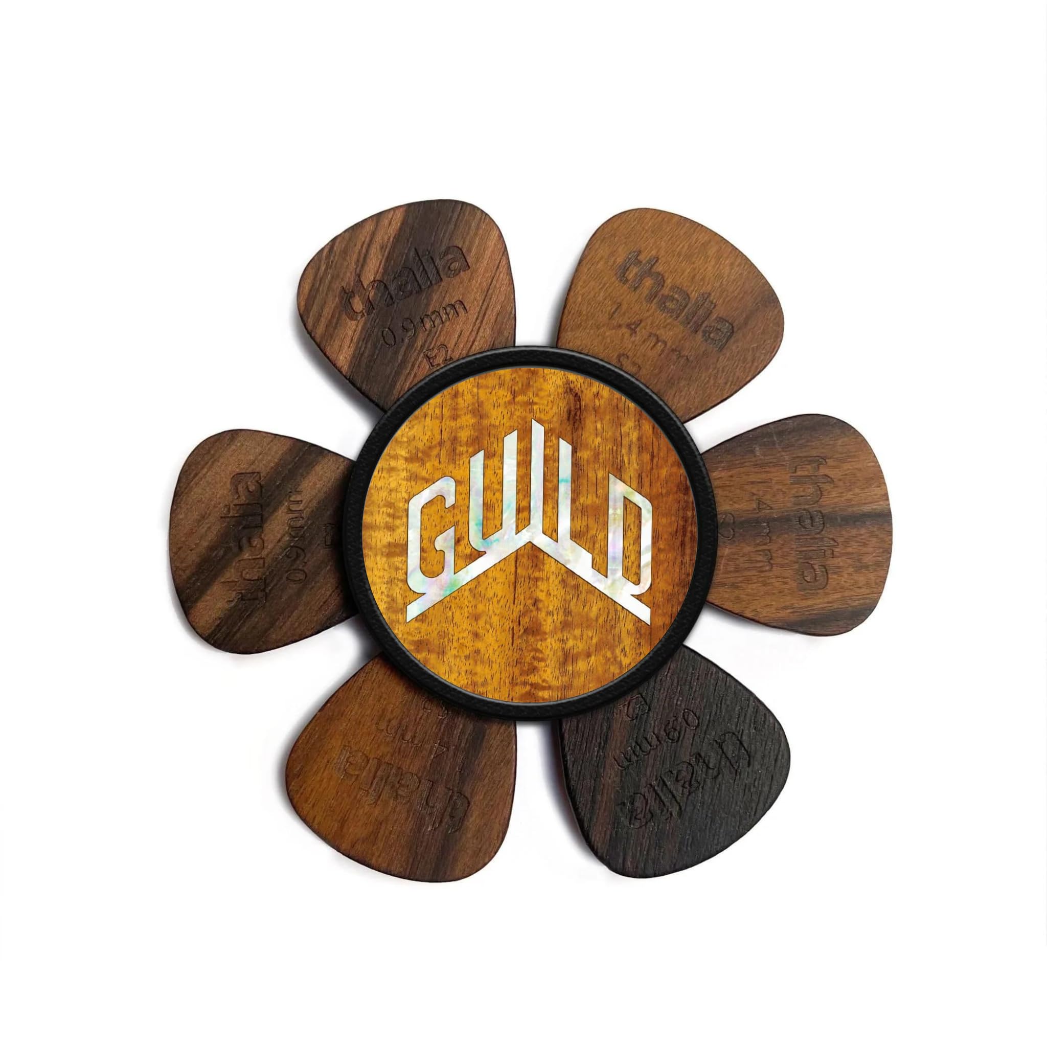 Guild Pick Puck - AAA Hawaaian Curly Koa w/Guild Pearl Logo