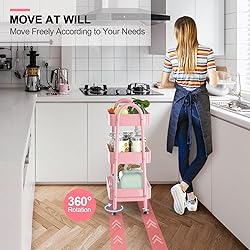 EAGMAK 3 Tier Utility Rolling Cart, Metal Storage