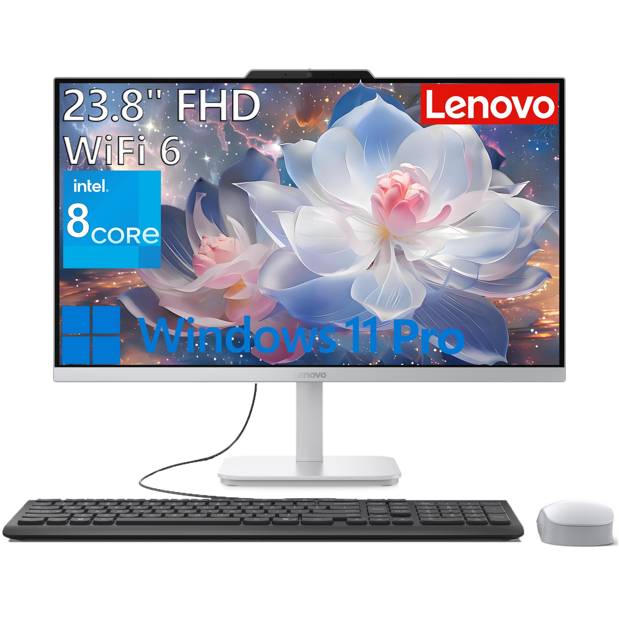 Lenovo 24 All-in-One Desktop Computer for Home Office, Intel Processor (Beat i3-1110G4), 23.8