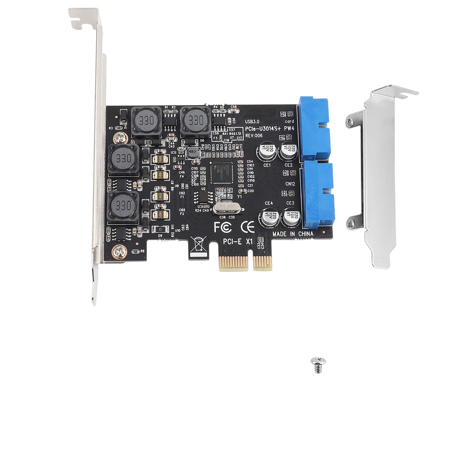 Header USB 3.0 Card Adapter, 2 Port 19Pin PCI-Express to Internal Header USB 3.0 Card Adapter with Low Profile, Pcie Usb 3.0 Card