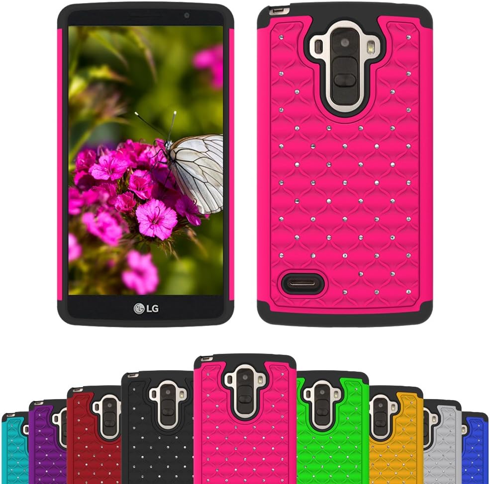 LG Stylo 2 Case, LG G Stylo 2 V Case, LG Stylus 2 LS775 K520 Protector Accessories, Boonix Hard PC + Soft Silicone Combo Shockproof Mobile Cover, 2 in 1 Hybrid Protective Bumper (Crystal Rose)