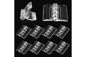Bivethoi 10pcs Clear Acrylic Hinges for Plexiglass, Plastic Cabinet Hinges Tiny Piano Hinge, Small Box Hinges Mini Folding Hinge, Transparent Drawer Hinge for Crafts Jewelry Box (30mm x 35mm)