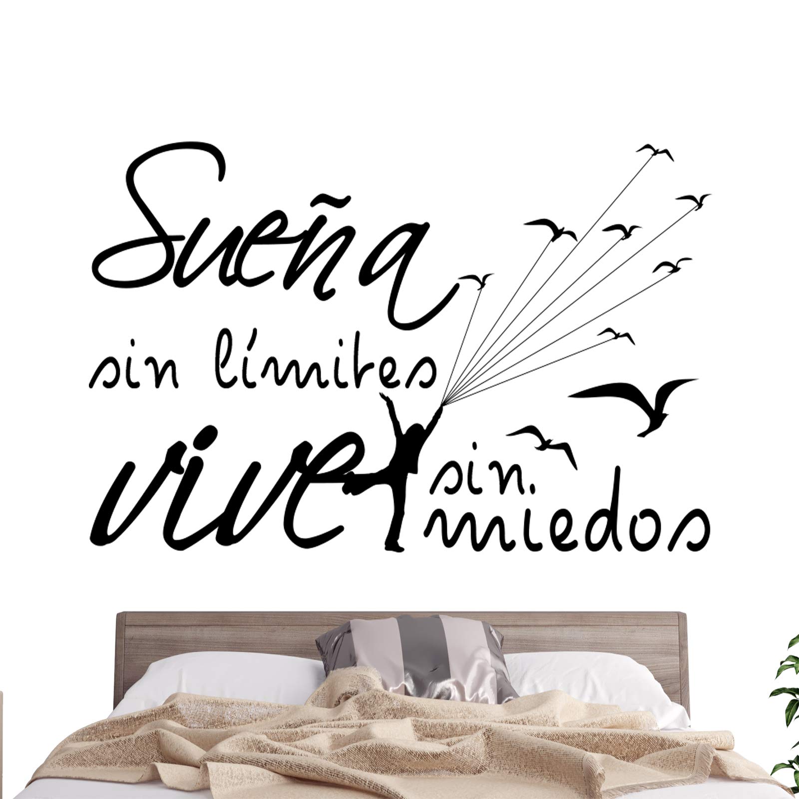 Docliick® Decorative Wall Stickers with Motivating Phrase "Dream Without Fear Lives WITHOUT " Decorative Wall Stickers Docliick DC-19150 Home Decoration, black