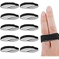 Gjinxi 10 Pack Tape Finger Straps With Padded Hook and Loop Finger Buddy Strap Fingers Fixation Strap Thicken Pinky Splint Pinky Finger Splint for Injured Finger Support Knuckle Stabilizer(Black)