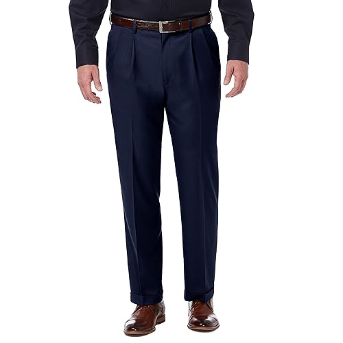 Haggar mens Premium Stretch Suit Pant Pleated Front in Kenya Whizz