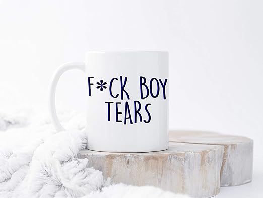 boy tears mug
