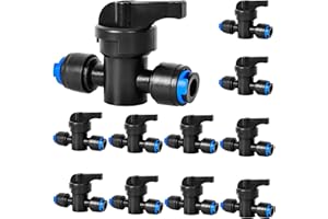 YAIRMIS 10 Pack 1/4" Drip Irrigation Shut Off Valve, Quick Connect Universal Drip Irrigation Tubing Coupling Valve, Connector Locking Fitting for Sprinkler or Drip Irrigation System