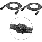 CAMANTU 2Pin Extension Cable 10FT, IP68 Waterproof Extension Lead 16AWG Extension Cord for Outdoor Solar String Lights, Indoor String Lights - 2Pack