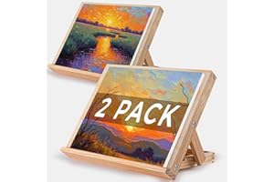 koseibal Art Easel for Painting, Tabletop Wooden Easel Stand，Adjustable Angle Portable Easel for Canvas, Ipad, Book, Artwords Display （2 Pack）