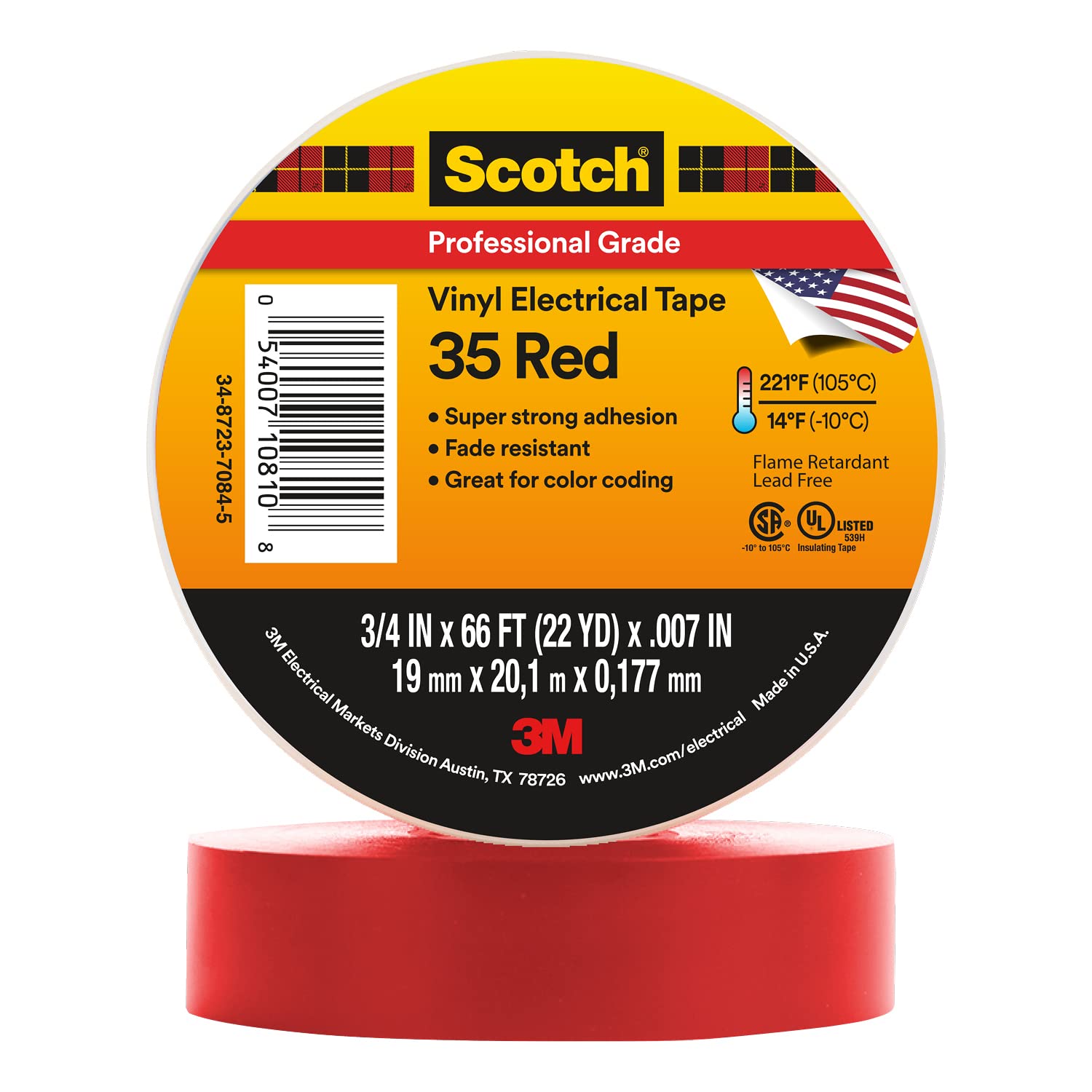 Mua 3M Scotch Vinyl Color Coding Electrical Tape 35, 3/4 in x 66 ft, 1 ...