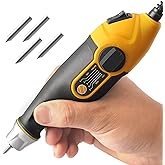 UTOOL 24W Handheld Engraver Pen with 1 Stencil, 4 Bits for Wood Metal Glass | Includes 1 Letter/Number Stencil, 4 Diamond Tungsten Carbide Steel Engraving Bits, 1 Replaceable Screw, 1 M2 Allen Wrench