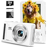 5K Digital Camera - 72MP Digital Cameras with 16X Zoom for Kids' Gifts - Autofocus Point and Shoot Digital Camera for Photography - UHD 2.8'' Screen Compact Portable Camera with 32GB SD Card