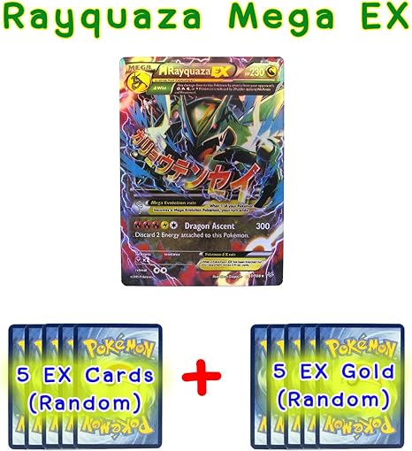 Amazon 新しいシリーズのレックウザゴールドポケモンカードmega Ex 5ポケットモンスターカードex ランダム 5ポケットモンスターゴールドex ランダム すべての英語 標準サイズ トレカ 通販