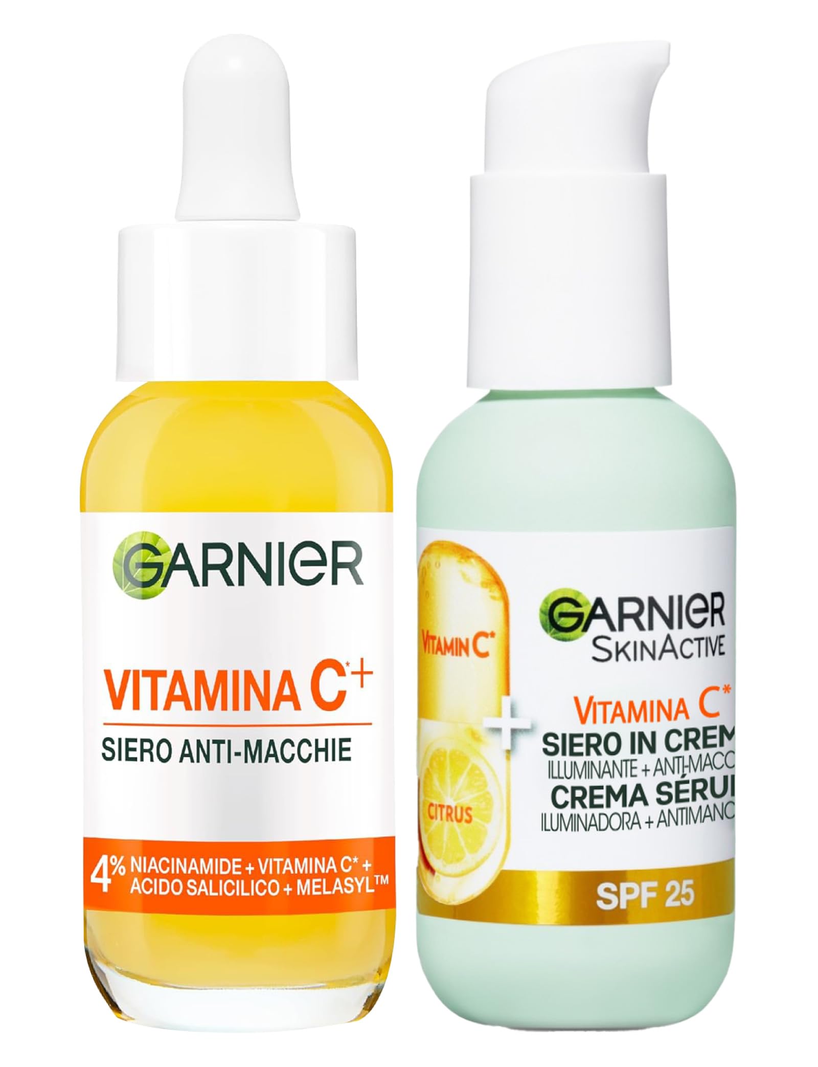 Garnier Anti-Blemish Face Serum Vitamin C+ with Niacinamide Salicylic Acid Melasyl Antioxidant 30ml + Anti-Blemish Illuminating Face Serum SPF 25 50ml - 2 Products — image 1