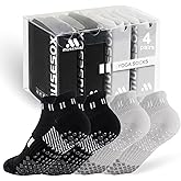 musesox 4 Pairs Non-Slip Pilates Socks for Women with grips,Grippy Ankle Socks for Yoga,Barre,Hospital,Gym,Dance