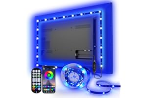 Daymeet LED TV Backlights, 9.8 ft USB Powered RGB Color Changing LED Strip Lights for 32-60 inch TVs with Remote Music Sync Bluetooth APP Control