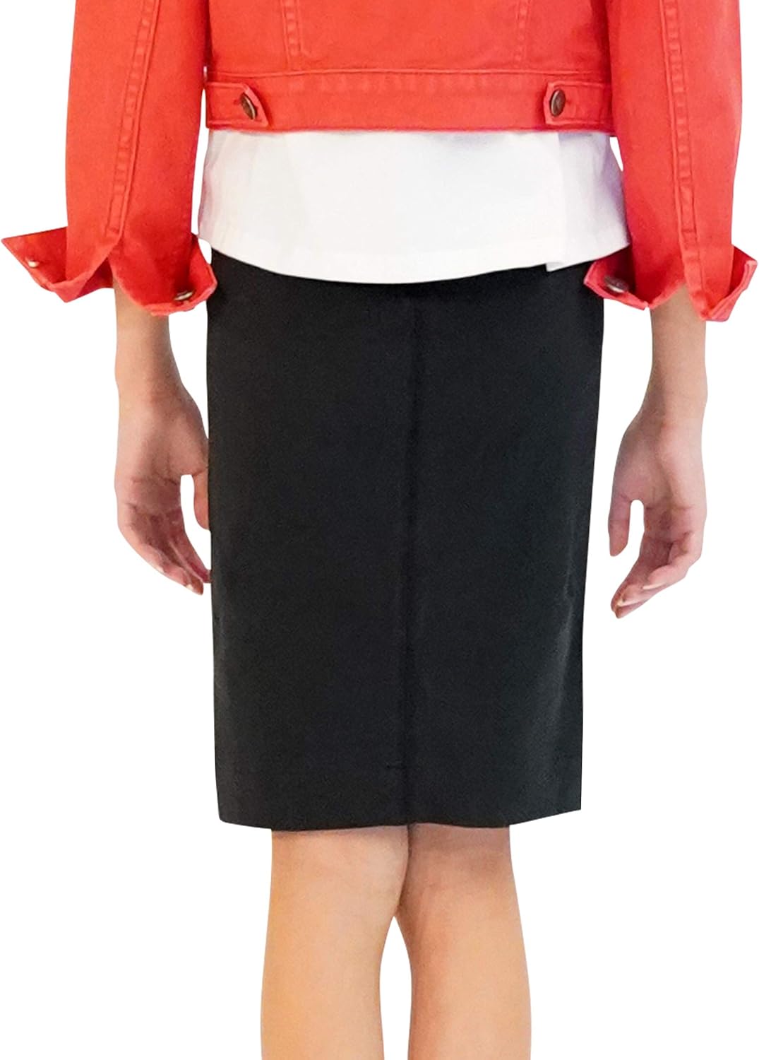 KIDPIK 3-Pack Pencil Skirts - Knee Length Skirt for Girls 4 Years & Up - Black, Rose, Pink Colors to Choose from -: Clothing