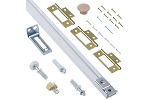 AWDIA Bifold Door Hardware Kit, 24-Inch Bi-fold Closet Door Track Kit Bifold Closet Door Hardware Kit Folding Door Hardware Repair Replacement Tool Kit