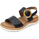 UBFEN Womens Flat Sandals Arch Support Open Toe Walking Comfy Casual Low Wedge Summer Shoes