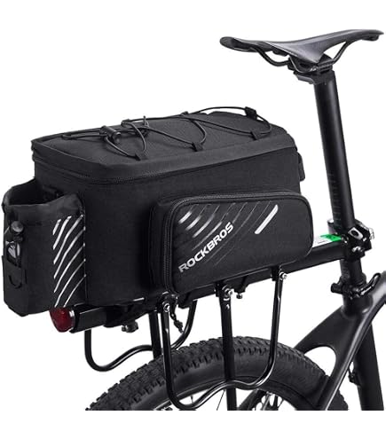 ROCKBROS Porte-Bagages Vélo Arrière - Support Tige De Selle Aluminium Robuste 75kg, Réglable 26-29 Pouces Avec Réflecteur
