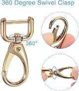 sourcing map 2Pcs Gold Lobster Claw Clasp 15mm D Ring Hook with Screwdriver view 4