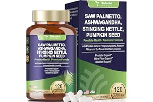 Totaria Organic Saw Palmetto - Prostate Health Supplements for Men with Ashwagandha Root, Stinging Nettle, Pumpkin Seed, Prostate Defend Propnietary Blend, DHT Blocker, 120 Count