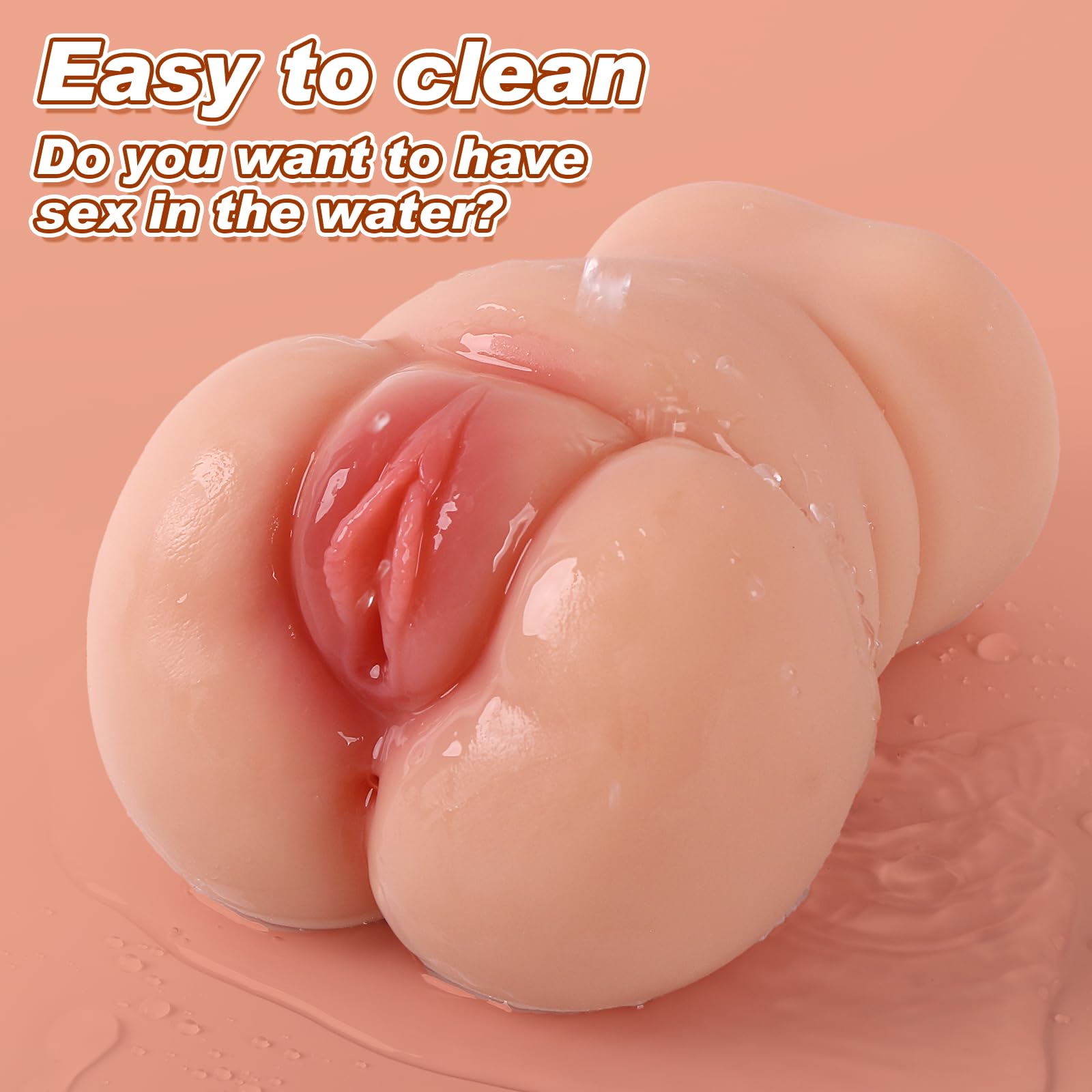 BBW Male Masturbator for Men – Double Channel 3D Vagina & Anal Masturbation Cup Adult Toys Pocket Pussy Penis Stimulation Stroker for Men Masterubaters(1.70LB)