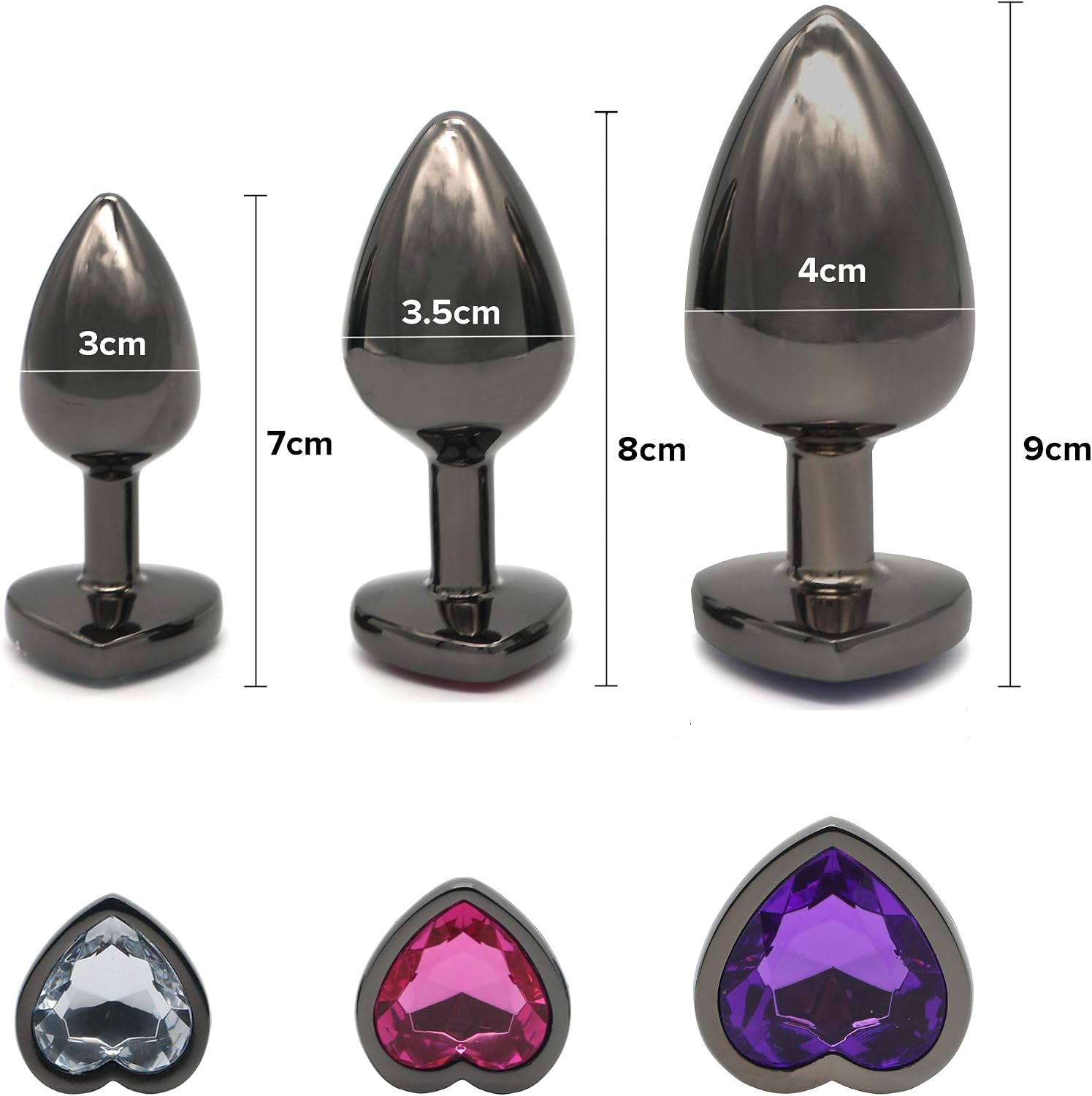 Belmalia 3X Butt Plug Set Metal, Multi Coloured, 3 Count (Pack of 1) - Image 3