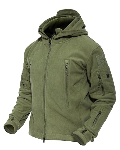 MAGCOMSEN Fleece Jacket Men Tactical Hoodie Green Jacket Winter - Main Image