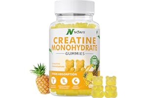 NOAVII Creatine Monohydrate Gummies 5000mg for Men & Women, Chewables Creatine Monohydrate for Muscle Strength, Muscle Builder, Energy Boost, Pre-Workout Supplement(90 Count)-Pineapple