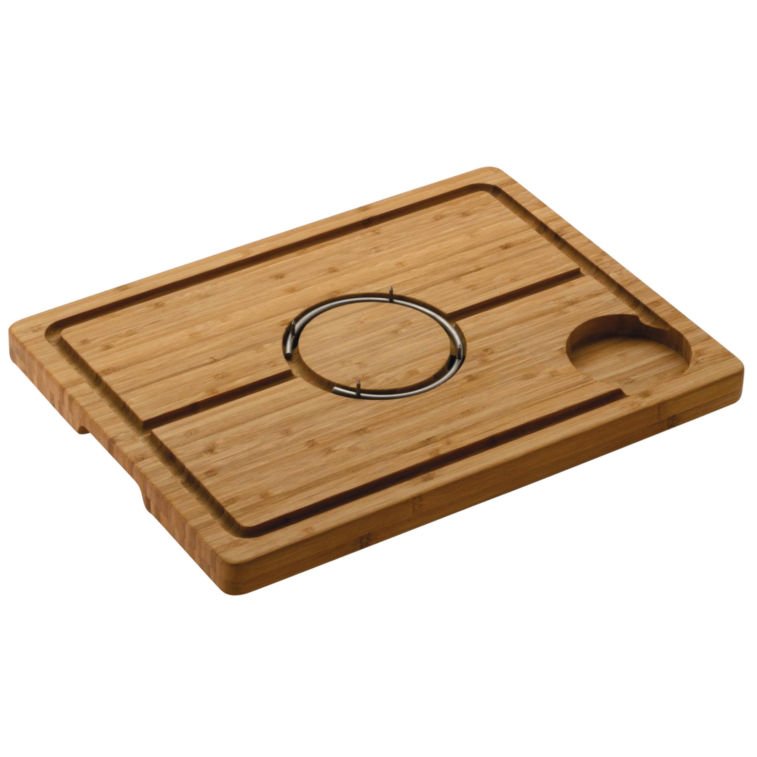 Rockingham Forge Deluxe Spiked Bamboo Wooden Carving Board with Spikes, Juice Grooves & Reservoir - Non-Slip Cutting Board for Meat, Roasts & Joints 48 x 36cm