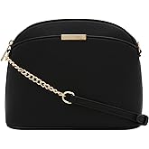 FashionPuzzle Faux Leather Small Dome Crossbody Bag with Chain Strap