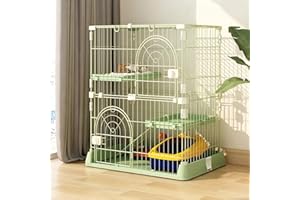JaxSteam Cat Cage Indoor Cat Enclosure DIY Cat Playpen 2 Tier 30" L x 20" W x 35" H 1-2 Cats (Green, Two Tier)