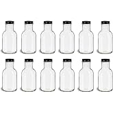 North Mountain Supply 8 Ounce Glass Stout Sauce Bottle - with 38mm Black Metal Lids - Case of 12