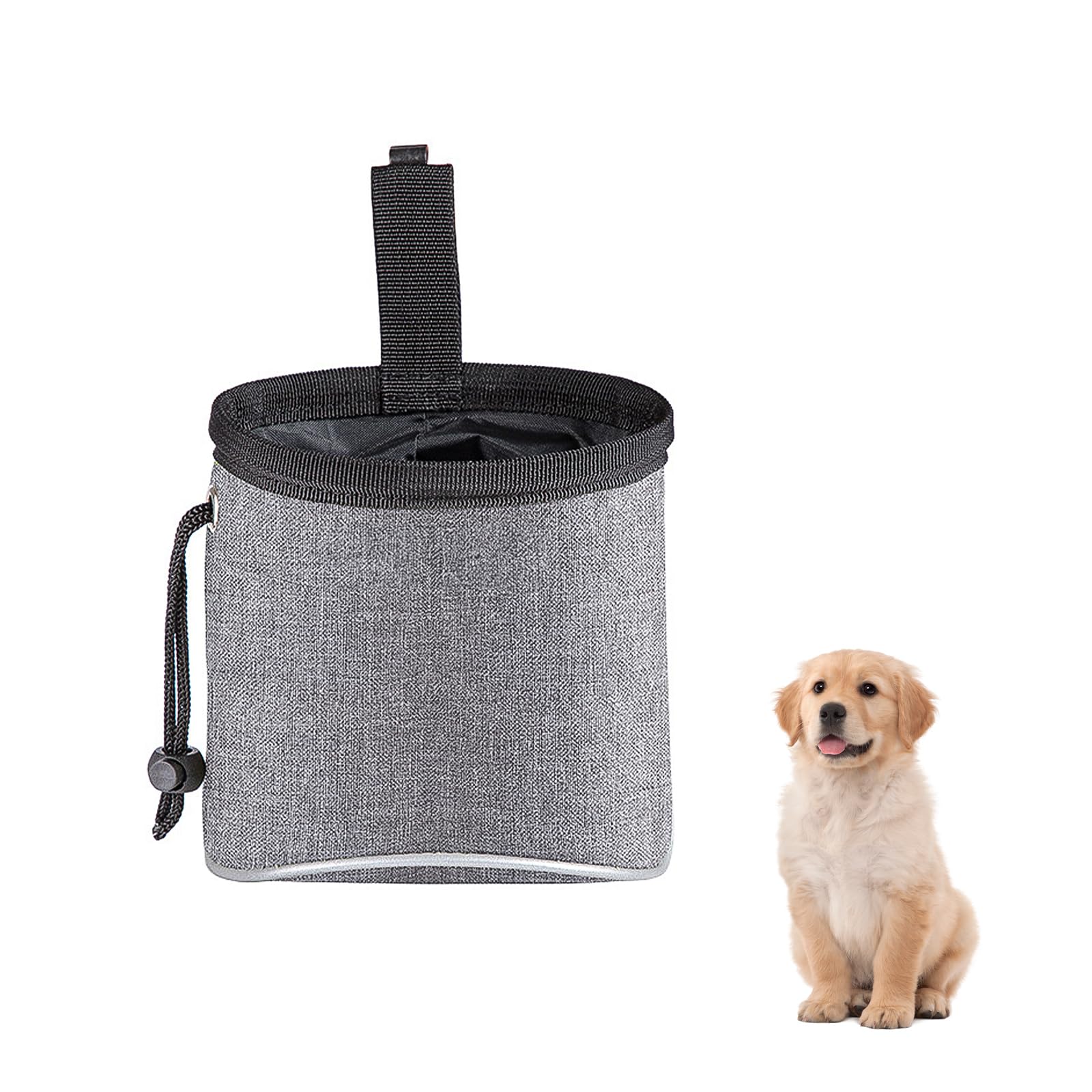 maxtachi Dog Treat Bag for Walking, Hand-Free Dog Walking Bag with Adjustable Waist Belt and Built-in dog waste bag dispenser, Treat Pouch for Dog Training for Pet Puppy Travel or Outdoor Use