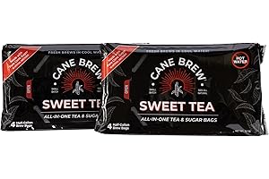 Cane Brew Sweet Tea – Southern Black Iced Teas, Family Size – No Boil, Zero Mess – Cold Brew for Home, Camping, RV, or Travel, 8 Half Gallon Bags
