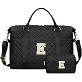 Gifts for Women, Initial Travel Duffle Bag, Personalized Weekender Overnight Bags, Monogram Sport Gym Carry On Bags with Wet Pocket（Black,E)