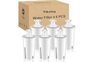Tikstoy Water Filter Replacement Fit for Brita Water Filter & Pitchers, Water Pitcher Filter Compatible with Brita Classic, Mavea, Ob03, 107007 35557, Reduce Chlorine and Heavy Metals (6)