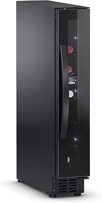 E7FG - Frigorifero per vino con compressore, con porta in vetro senza cornice, per 7 bottiglie