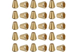 PATIKIL Bell Stopper Conical Cord Ends, 30 Pack Zinc Alloy Cord Rope Fastener Lock Clip for DIY Clothes Shoelaces Bags, Light