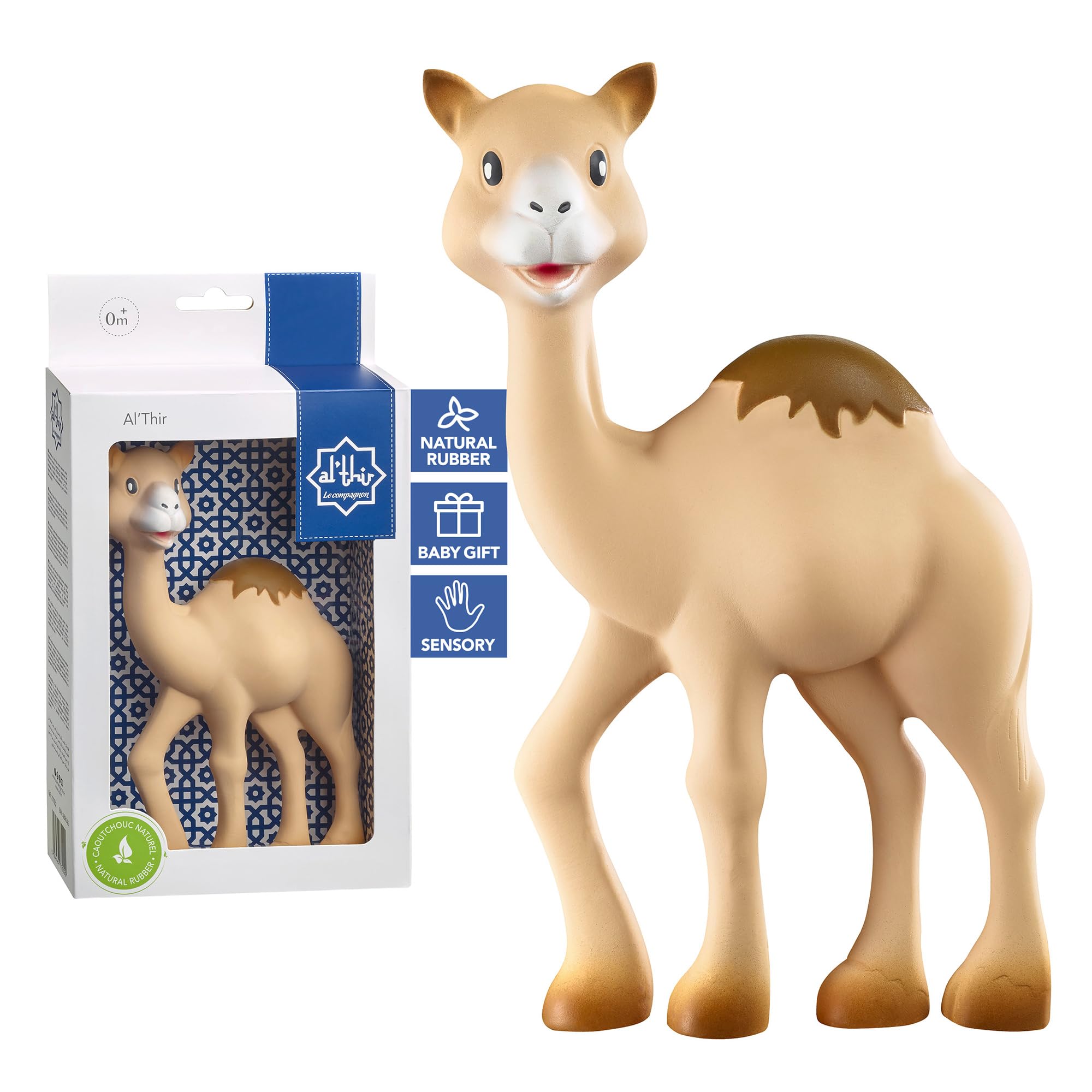Sophie la Girafe Al'Thir – Iconic 100% Natural Rubber Camel Teether – Multi-Sensory Toy for Babies – Gentle Squeaker, Easy Grip, Chemical-Free, Vegan & Non-Toxic, Beautiful Gift Packaging