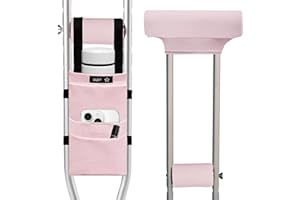 SPRING SEAON Crutches Padding & Crutch Bag (5 PCS) - Crutch Pads for Armpits and Hand Grips Water-Resistant Pouch for Crutche
