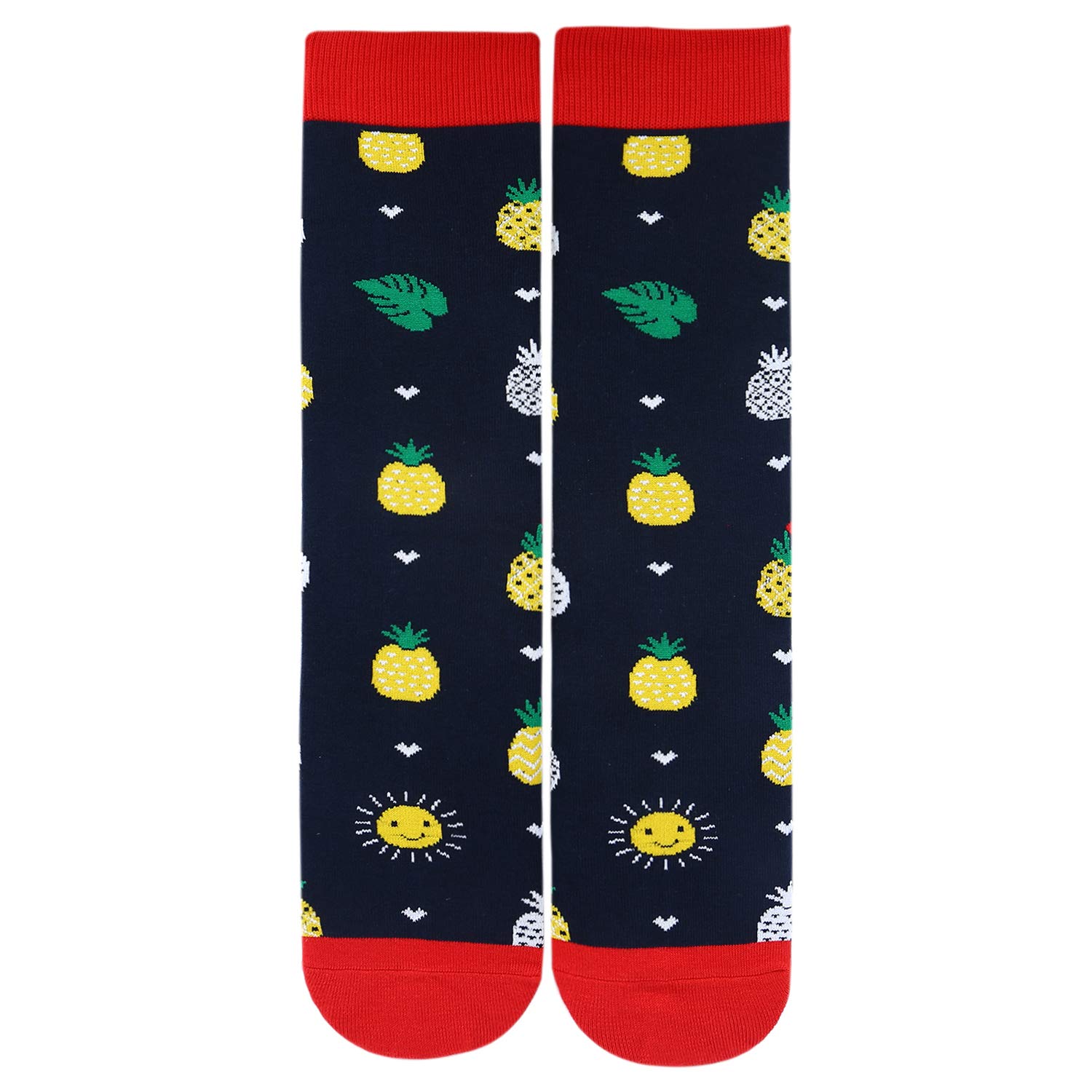 Mens Funny Novelty Crew Socks Crazy Pineapple Avocado Food Fruit Casual Dress Socks