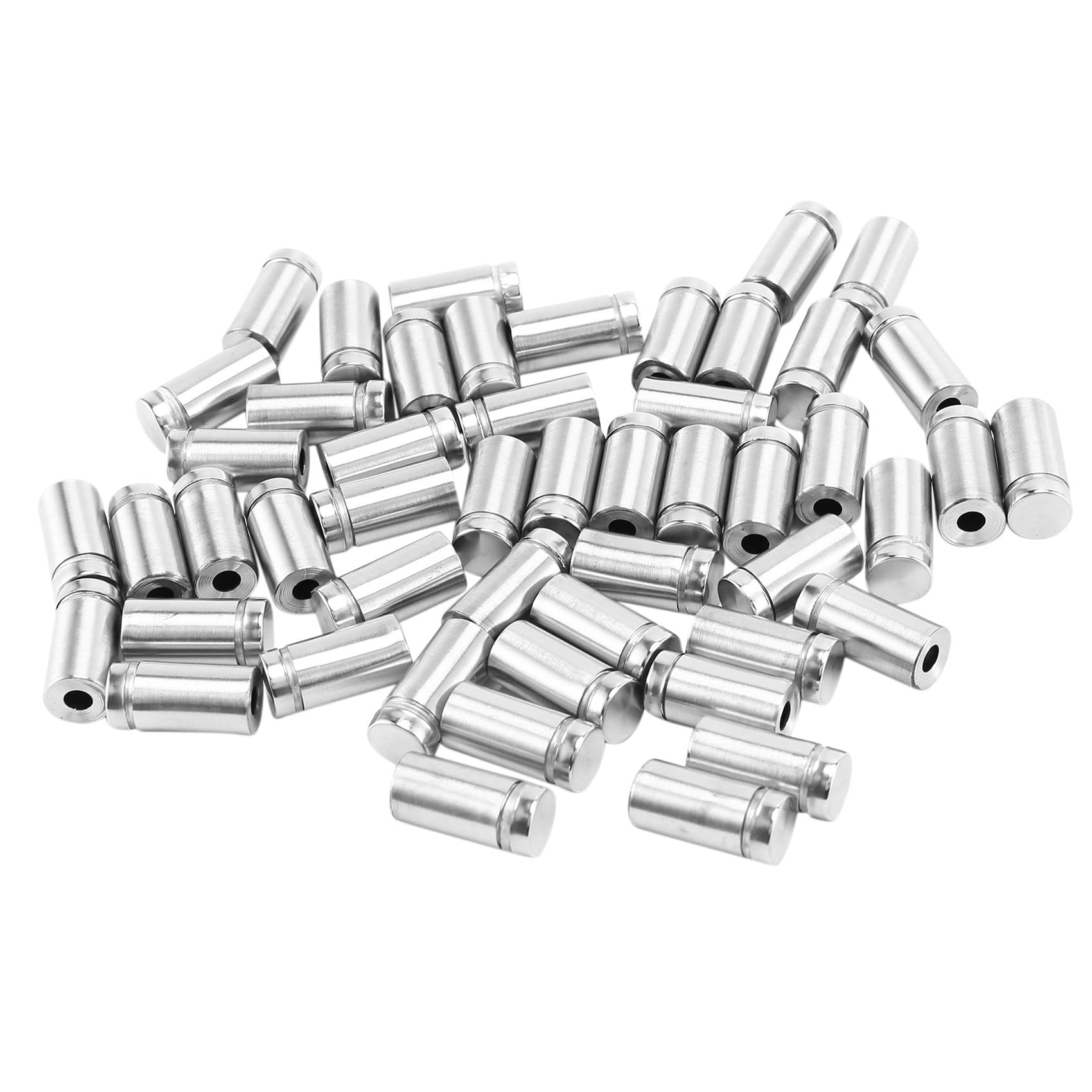 Dovhmoh 50 Packs Sign Standoff Screws Advertising Screws Stainless Steel Wall Standoff Mounts Glass Acrylic Nail for Glass Artwork and Sign Displays (1/2 x 1 Inch)