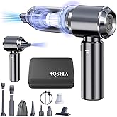 Car Vacuum Portable Cordless 21000PA High Power Mini Vacuum Cleaner 4-in-1 Compressed Air Duster & Air Blower & Pump Hand Held Vacuum with Brushless Motor for Car Home Office pet hair (Bright Gray)