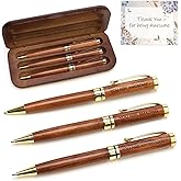 Renawe Luxury Wooden Pen Set Thank You Gifts for Women Men Friends Cool Teacher Boss Appreciation Gift for Female Coworkers Nice Engraved Pens Gifts Office Business Pens Work Employee Gratitude Gift