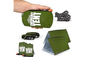 CloudTen Emergency Tent: Lightweight 2 Person Survival Tent with Multi-Function Paracord Bracelets - Essential Survival Gear & Bug Out Bag Items for Preppers, Hikers, Survivalists, Campers, Boy Scouts