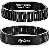 EGHTvmok Valentines Gifts for Boyfriend Gifts Christmas Xmas Cute Boyfriend Gift Ideas Unique Sweet Birthday for Him Graduation 6 Month 1 Year Anniversary Adult Stainless Steel Link Bracelet 1pcs
